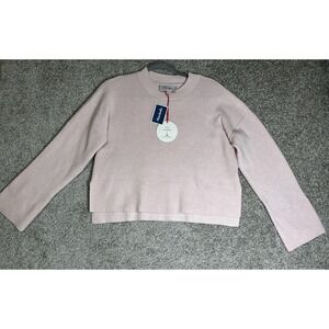 Pink Rose Cropped Sweater Pink Size M Ribbed Crewneck Marshalls NWT